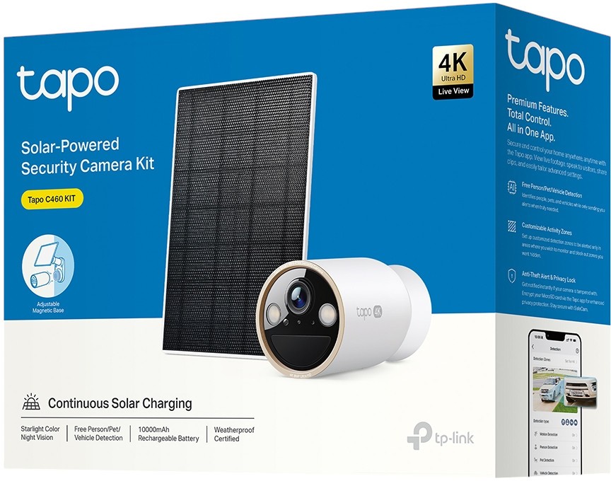 Беспроводная камера видеонаблюдения TP-LINK Tapo C460 KIT с солнечной панелью (Tapo C460 KIT(EU))