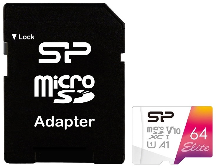 Карта памяти microSDXC  64GB, Silicon Power, Class 10 + adapter (SP064GBSTXBV1V20SP)
