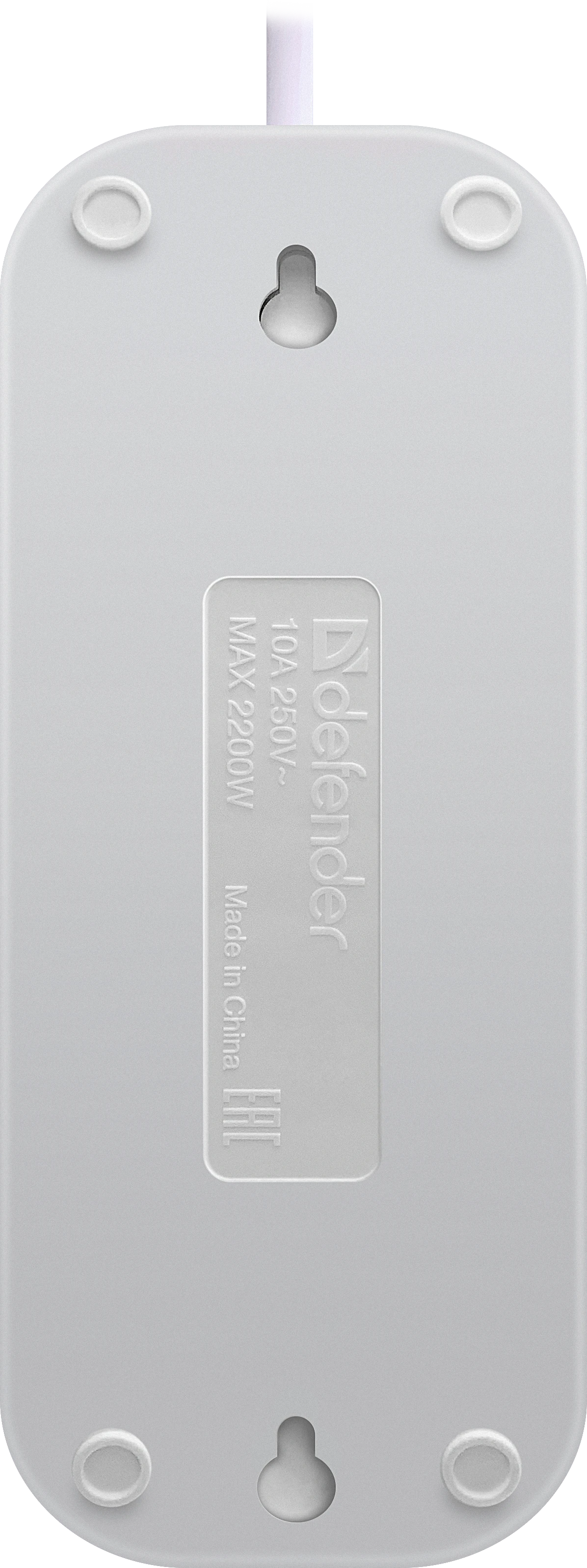 Удлинитель без заземления Defender B230 10 А, 3 м, 3 розетки, белый (99277) Удлинитель без заземления Defender B230 10 А, 3 м, 3 розетки, белый (99277)