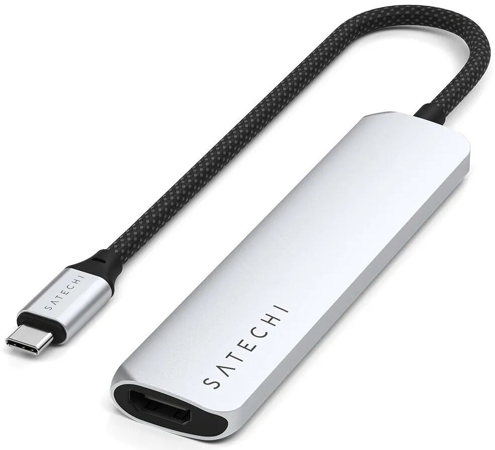Картридер / USB-хаб Satechi 6-in-1 USB-C Slim Multiport Adapter - Silver (ST-P6SS)