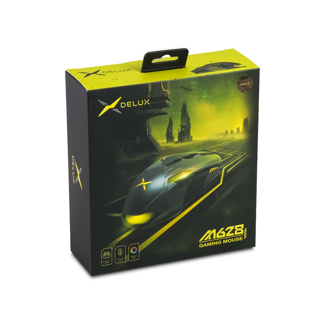 Мышь Delux DLM-628OUB, Black, Wired, Optical, 16000dpi, USB (DLM-628OUB)