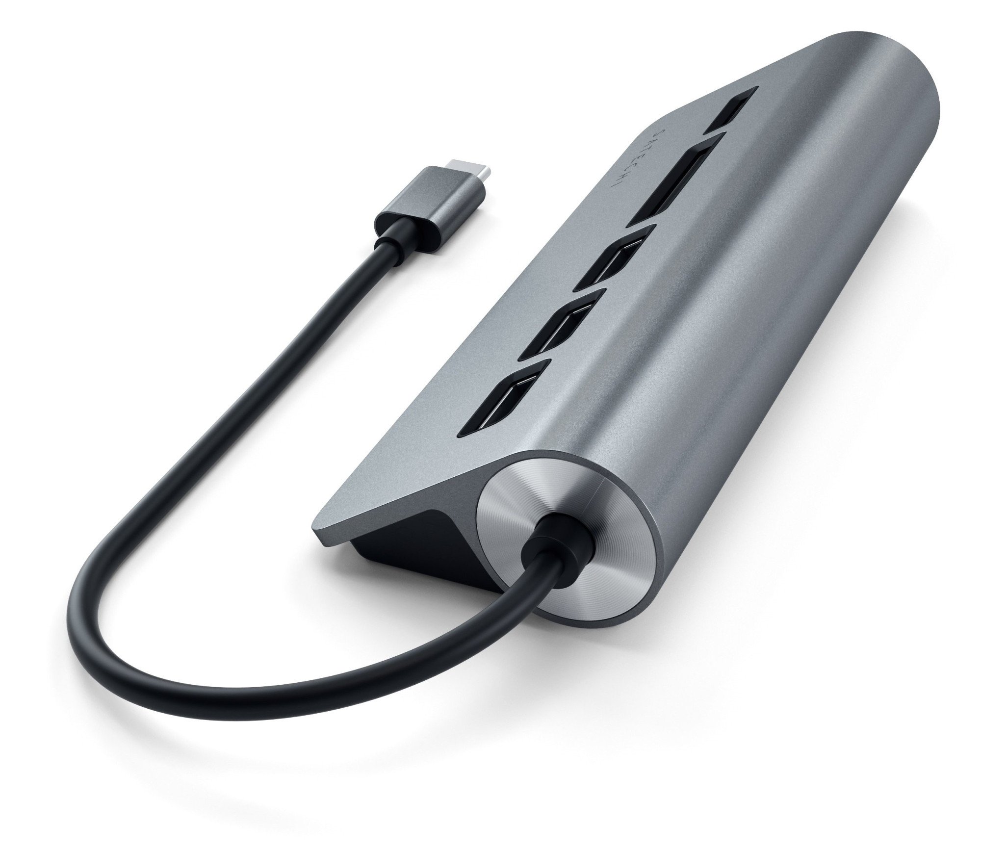 USB хаб Satechi Type-C Aluminum USB 3.0 Hub & Card Reader - Space Gray (ST-TCHCRM)