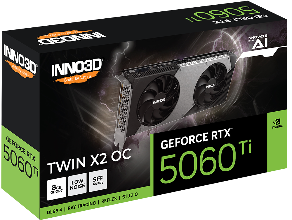 Видеокарта INNO3D GeForce RTX 5060 Ti 8GB TWIN X2 OC (N506T2-08D7X-193075N)