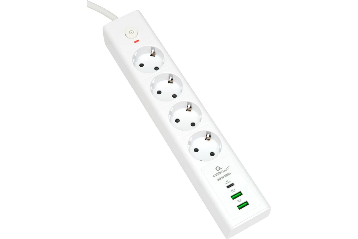 Сетевой фильтр Гарнизон, 2м, 4розети, 2xUSB/1xType-C, white (EPS-OP-4-CU2-W-2) Сетевой фильтр Гарнизон, 2м, 4розети, 2xUSB/1xType-C, white (EPS-OP-4-CU2-W-2)
