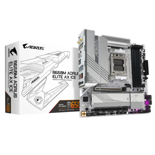Материнская плата Gigabyte B650M Aorus Elite AX ICE (B650M AORUS ELITE AX ICE R1.0/1.1)