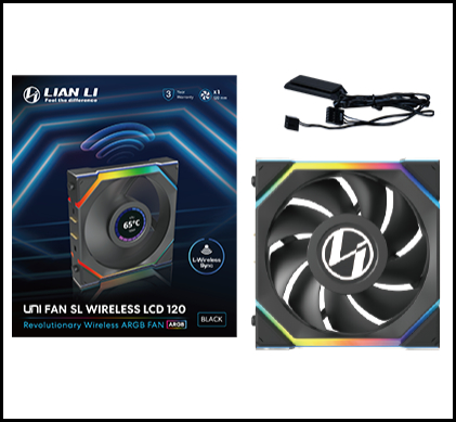 Вентилятор для корпуса Lian Li UNI FAN SL WIRELESS LCD 1x120mm (G99.12SLLCD1W1B.00)