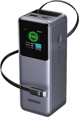 Мобильный аккумулятор UGREEN Power Bank, 25000mAh, DigitalDisplay, 200W, PB728 (75702B) 