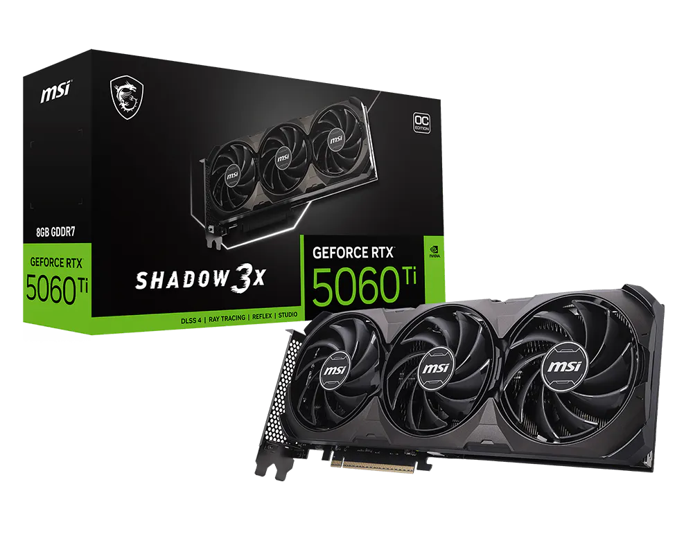 Видеокарта MSI GeForce RTX 5060 Ti 8G SHADOW 3X OC CLASSIC (G506T-8S3CA)