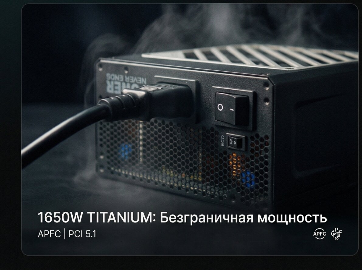 Блок питания FSP MEGA-1650TI, 1650W, FULL MODULAR, ATX Reatil (PPA16F0210)