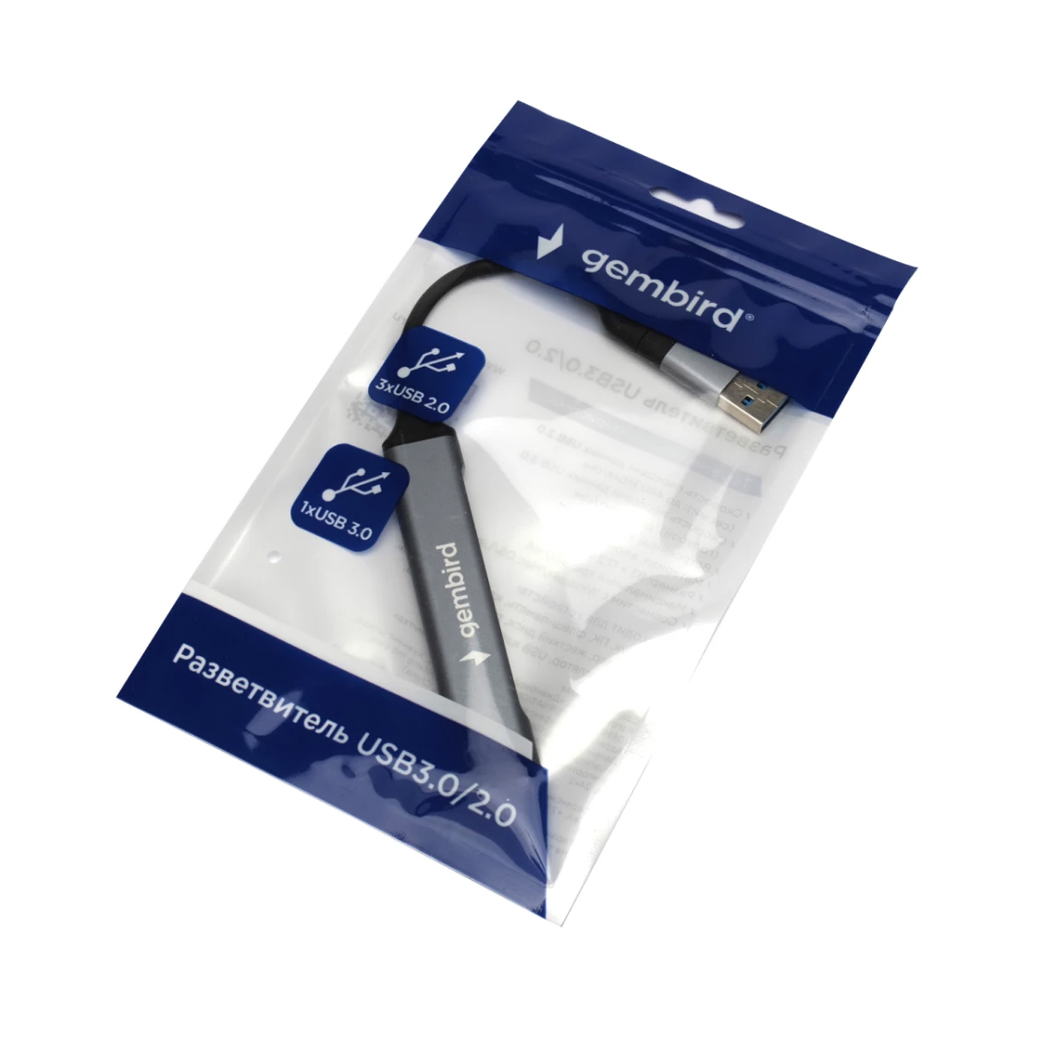 USB Хаб 3 port, Gembird  UHB-C204, USB 2.0, black (UHB-C204)