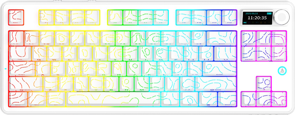 Клавиатура Ajazz AK870 V2, Murad Switch - White (AK870 V2 DAY DREAM SWITCH-(YELLOW-WHITE-YELLOW))