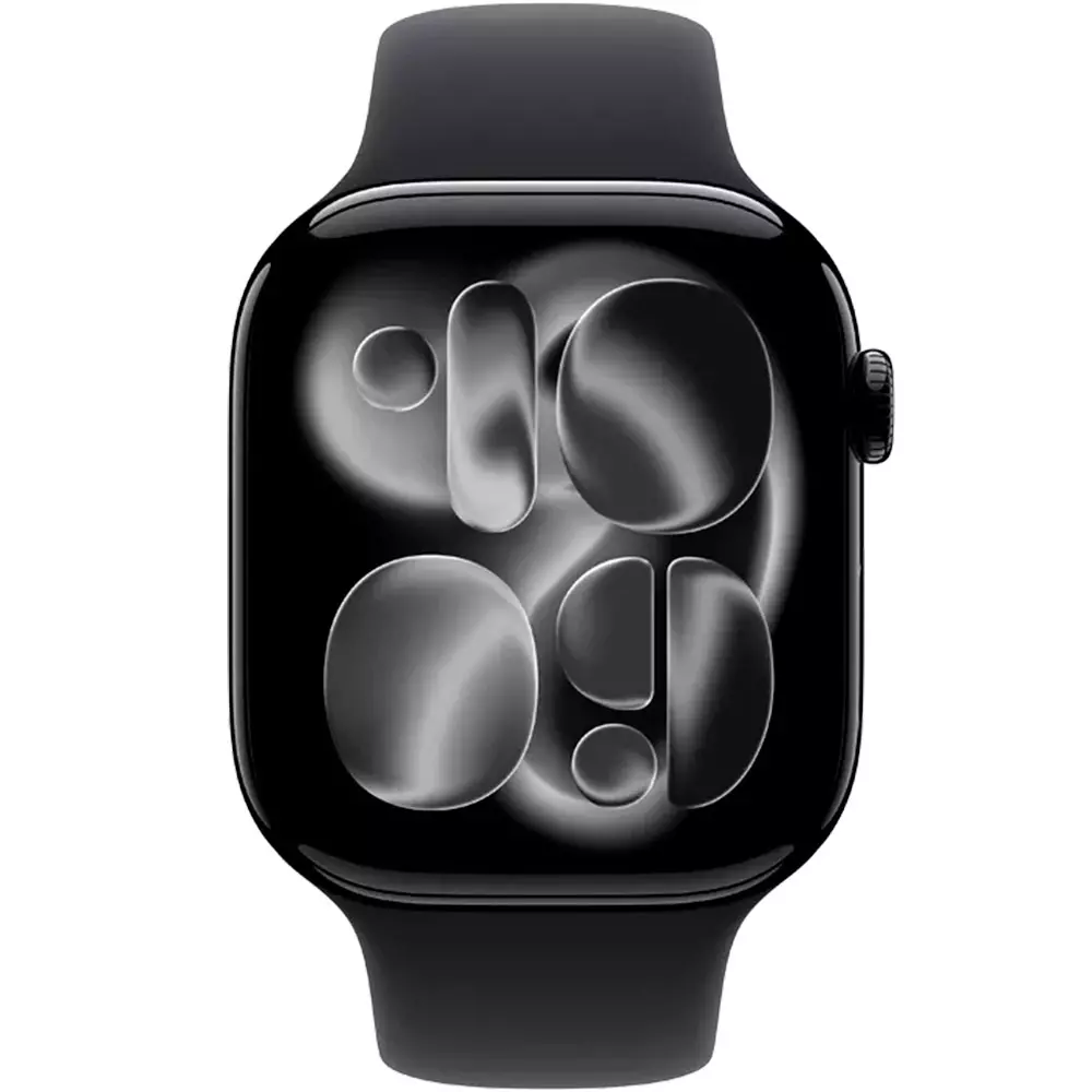 Смарт часы Apple Watch Series 11 GPS 46mm Jet Black Aluminium Case with Black Sport Band - M/L (MEUX4RK/A)