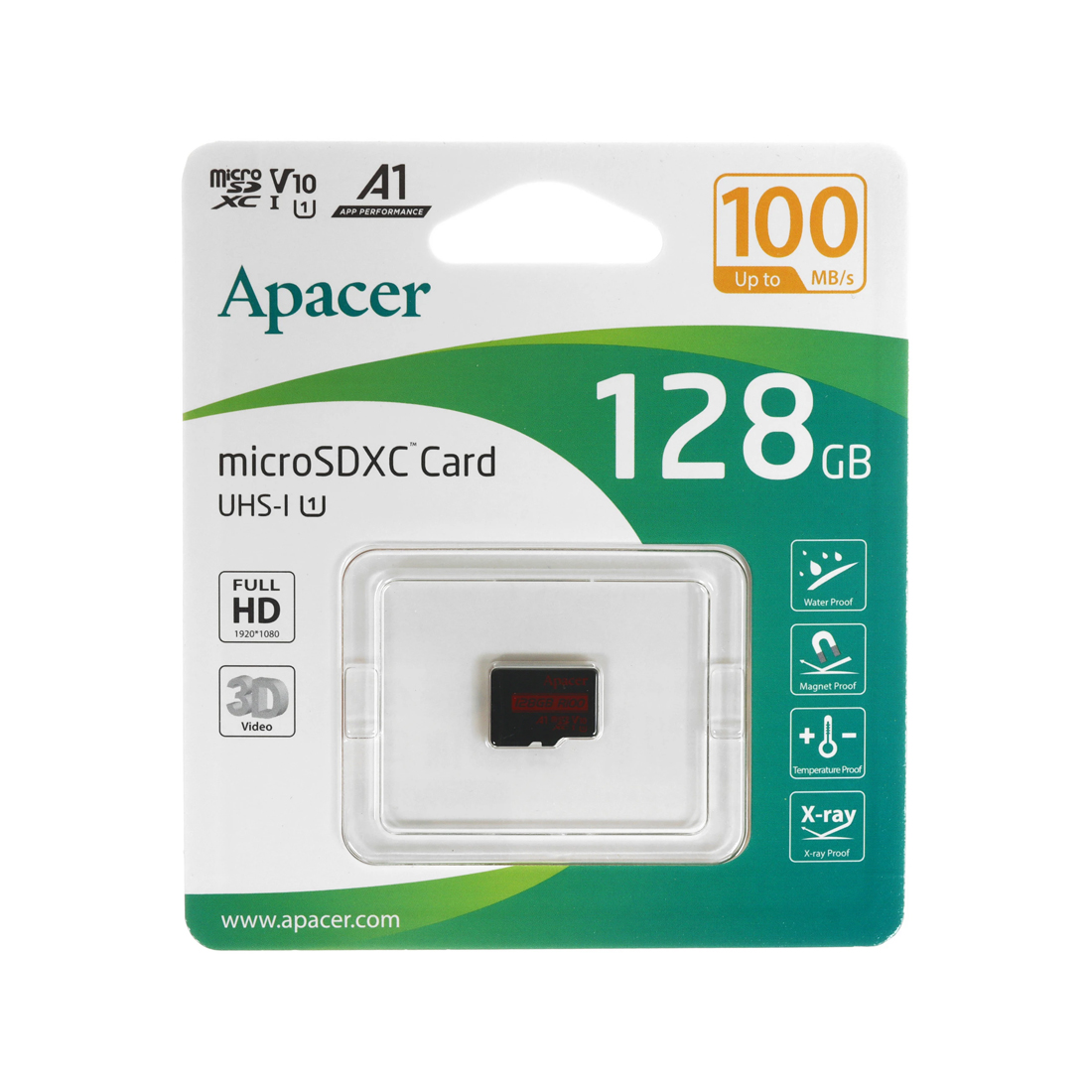 Карта памяти Micro SDXC 128GB Apacer V10 (AP128GMCSX10UB-RA)
