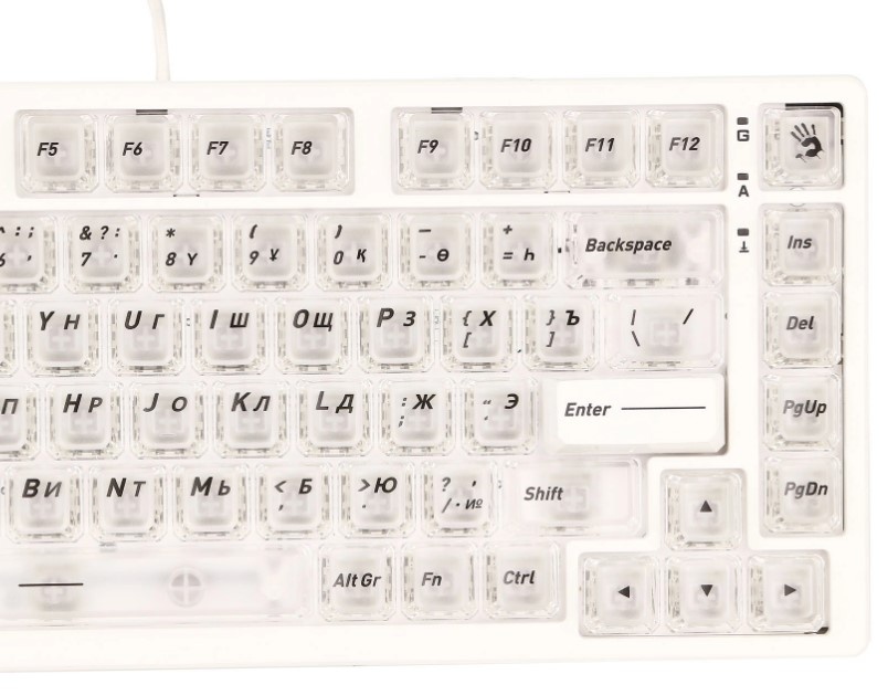 Клавиатура A4Tech Bloody MS76,MS Magnetic Switch - Crystal White (MS76 CRYSTAL WHITE)