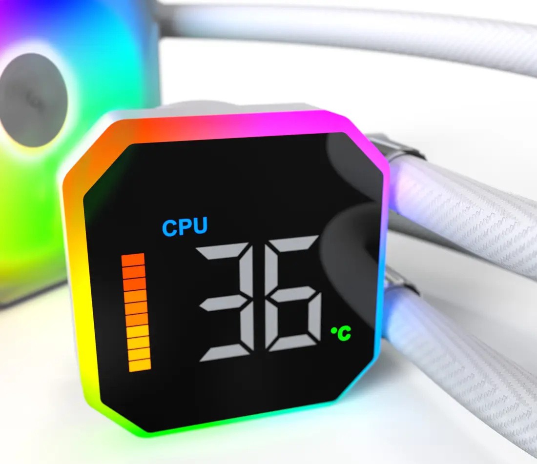 Водяное охлаждение для CPU Montech HyperFlow Digital 360, White (HyperFlow Digital 360 (W))
