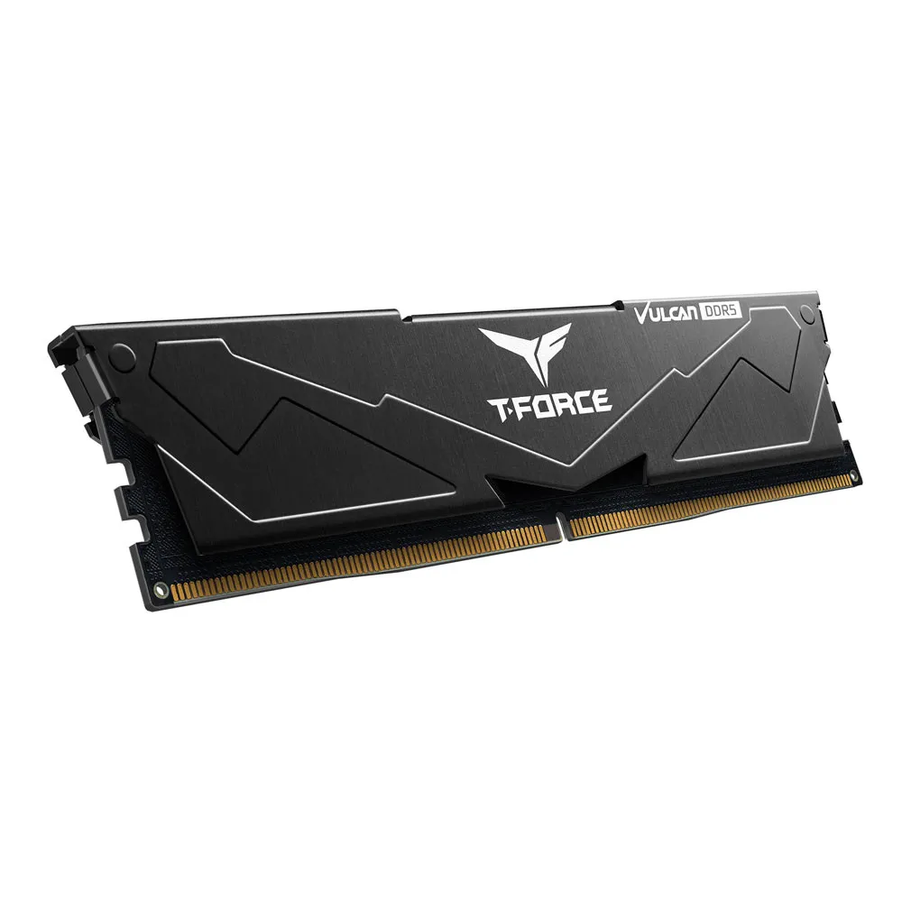 Комплект модулей памяти TeamGroup Team T Force Vulcan DDR5 64Gb (32x2), 6000MHz, Black (FLBD564G6000HC38ADC01)