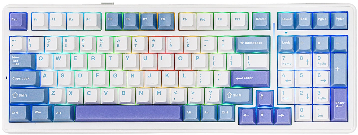 Клавиатура Aula F99, white-blue-purple (F99 white-blue-purple)