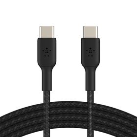 Кабель Belkin USB-C - USB-C, 1M, в оплетке с фиксатором, Черный (CAB011BT1MBK)