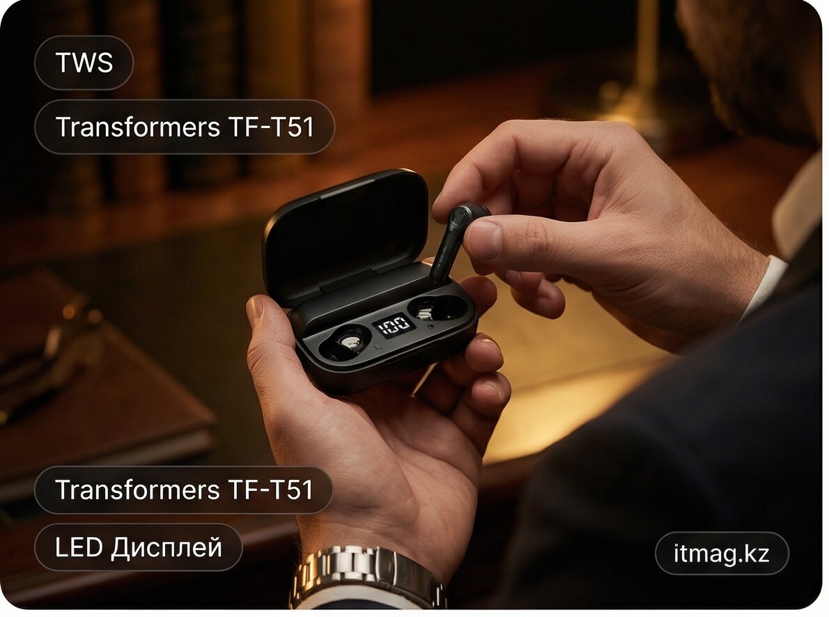 Наушники беспроводные TWS Transformers TF-T51, Black (TF-T51_Black)