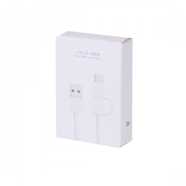 Кабель Micro USB Type-C, Xiaomi SJX02ZM, 1m, White (SJV4076CN/SJV4082TY)