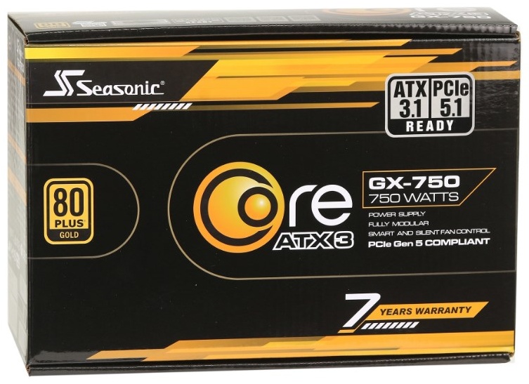 Блок питания ATX Seasonic Core GC-750, 750W, 80 Plus Gold, ATX 3.1 (SRP-CGC751-A5A32SF)