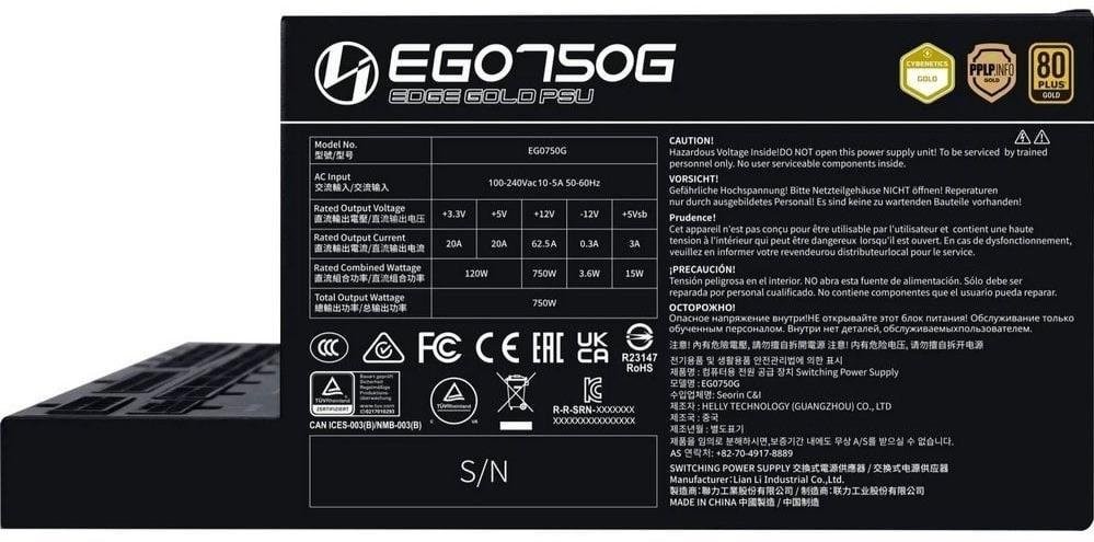 Блок питания Lian Li Edge Gold BLACK 750W (G9P.EG0750G.B000.EU)