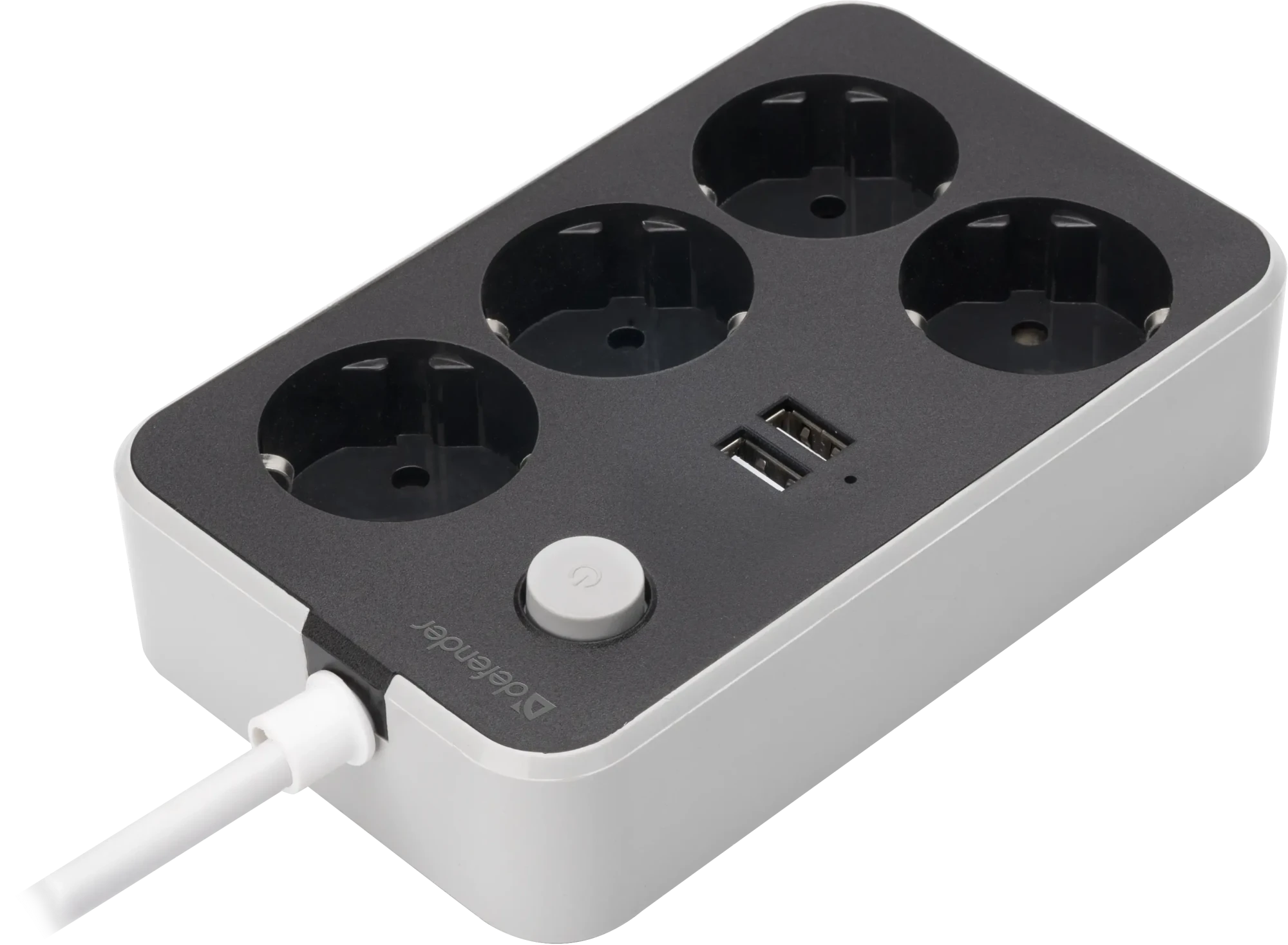 Удлинитель Defender без заземления R230 2 м, 4 розетки, 2xUSB, черный (99294) Удлинитель Defender без заземления R230 2 м, 4 розетки, 2xUSB, черный (99294)