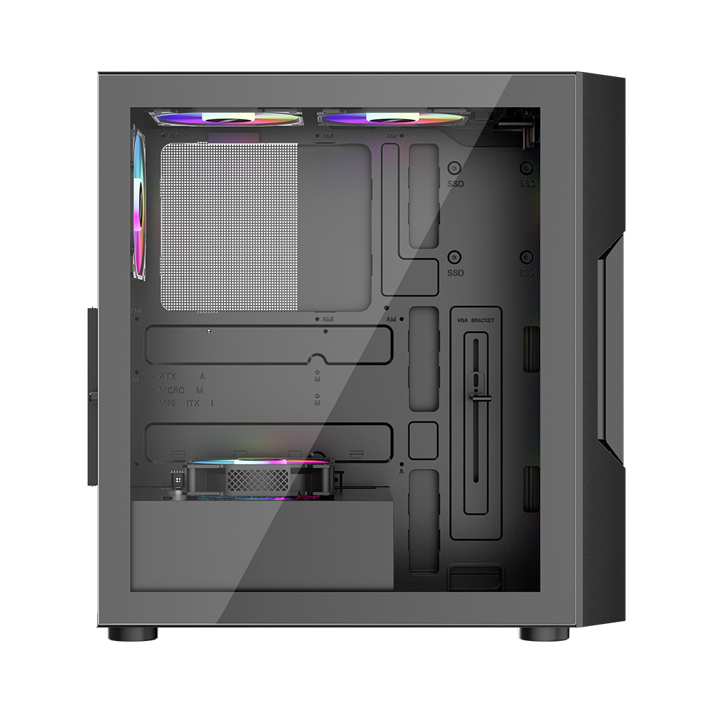 Компьютерный корпус 1STPLAYER T7-P BLACK (T7-P-BK-4F7)