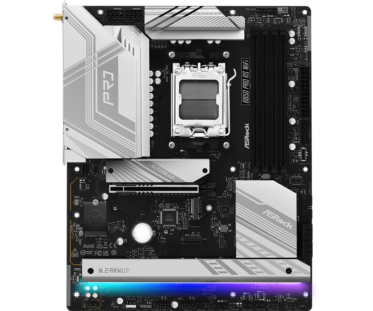 Материнская плата ASRock B850 PRO RS WiFi, AM5 (90-MXBQL0-A0UAYZ)