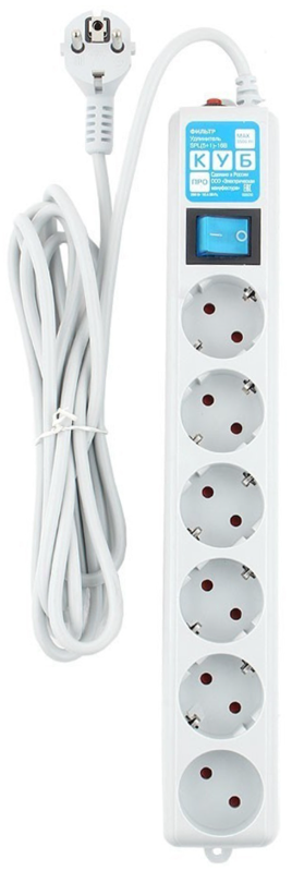 Сетевой фильтр Power Cube, SPL(5+1)-16B-P-5M, Белый (SPL(5+1)-16B-P-5М)