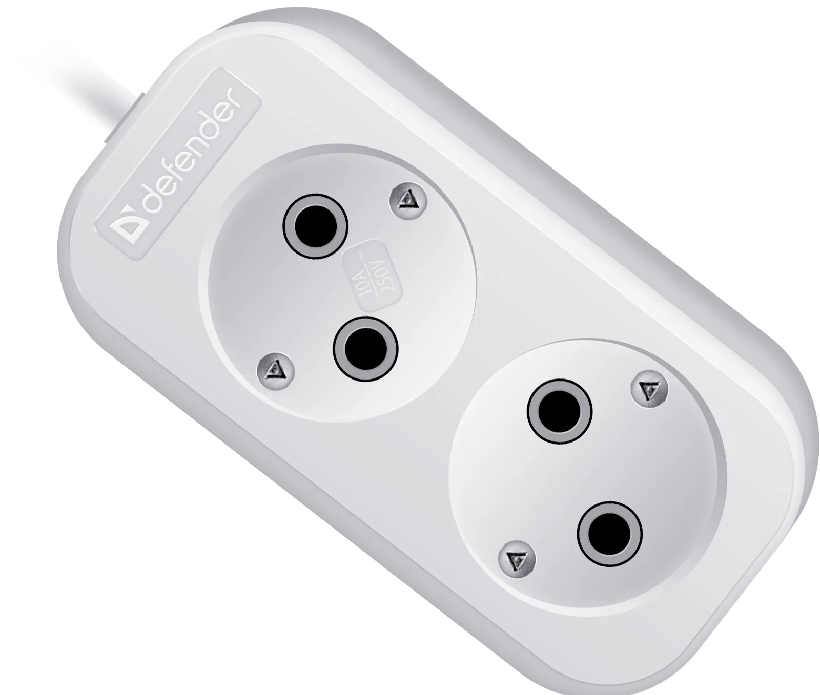 Удлинитель без заземления Defender B220 10 А, 3 м, 2 розетки, белый (99271) Удлинитель без заземления Defender B220 10 А, 3 м, 2 розетки, белый (99271)