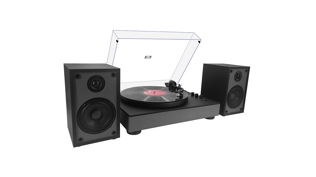 Проигрыватель винила Music Public Kingdom TT55ATS + Акустическая система, Black (TT55ATS)