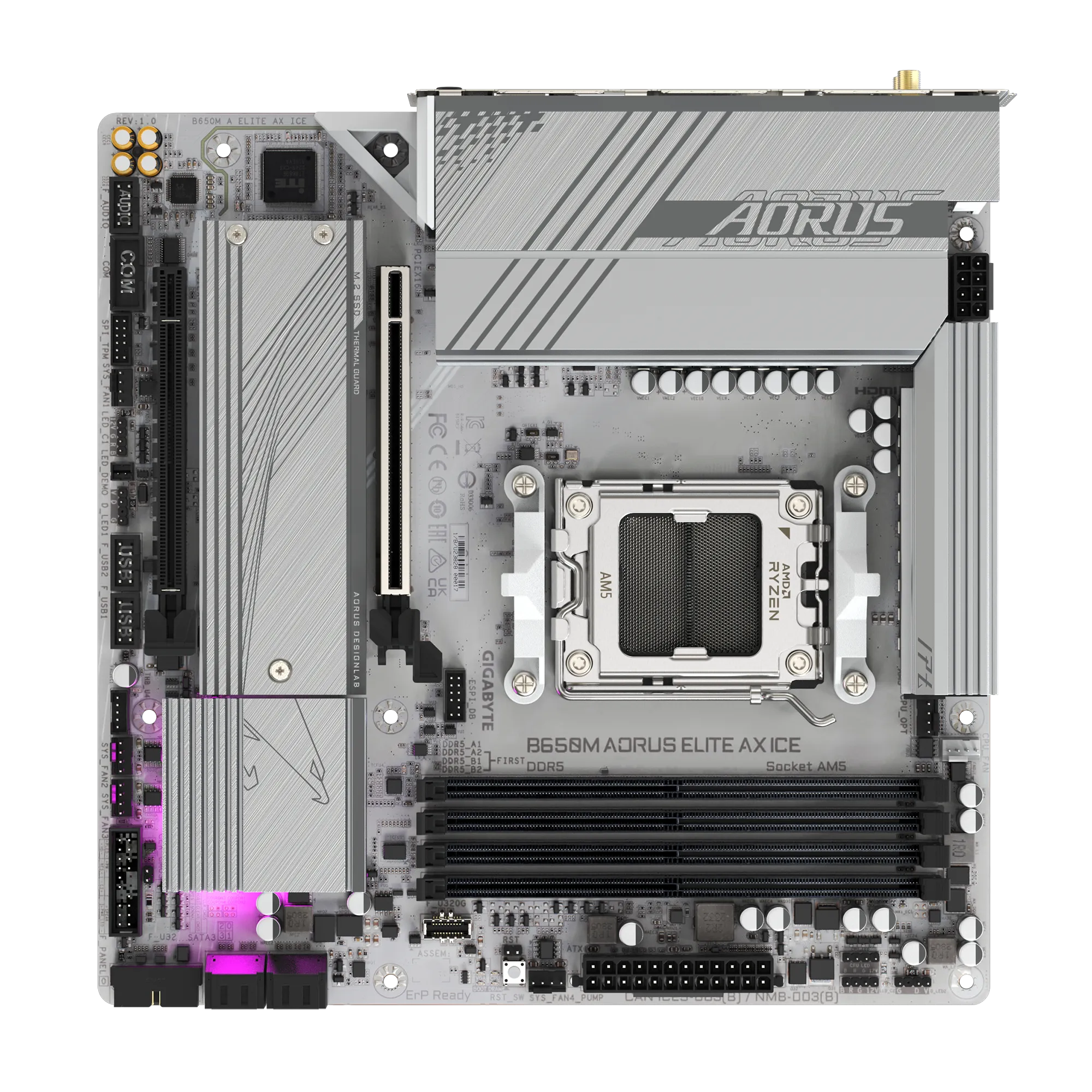  Материнская плата GIGABYTE B650M AORUS ELITE AX ICE (B650M A ELITE AX ICE)