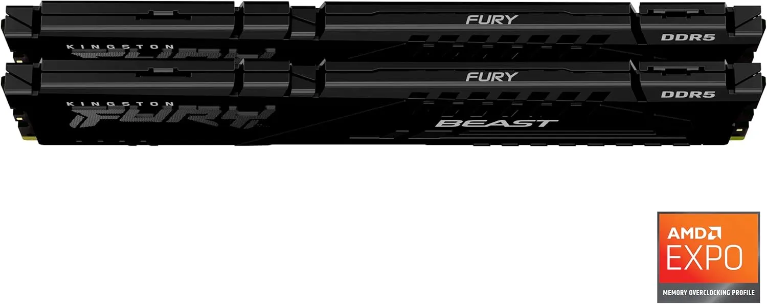 Оперативная память DIMM Kingston Fury Beast DDR5 128 GB kit (2x64GB) 5600MHz (KF556C40BBK2-128)