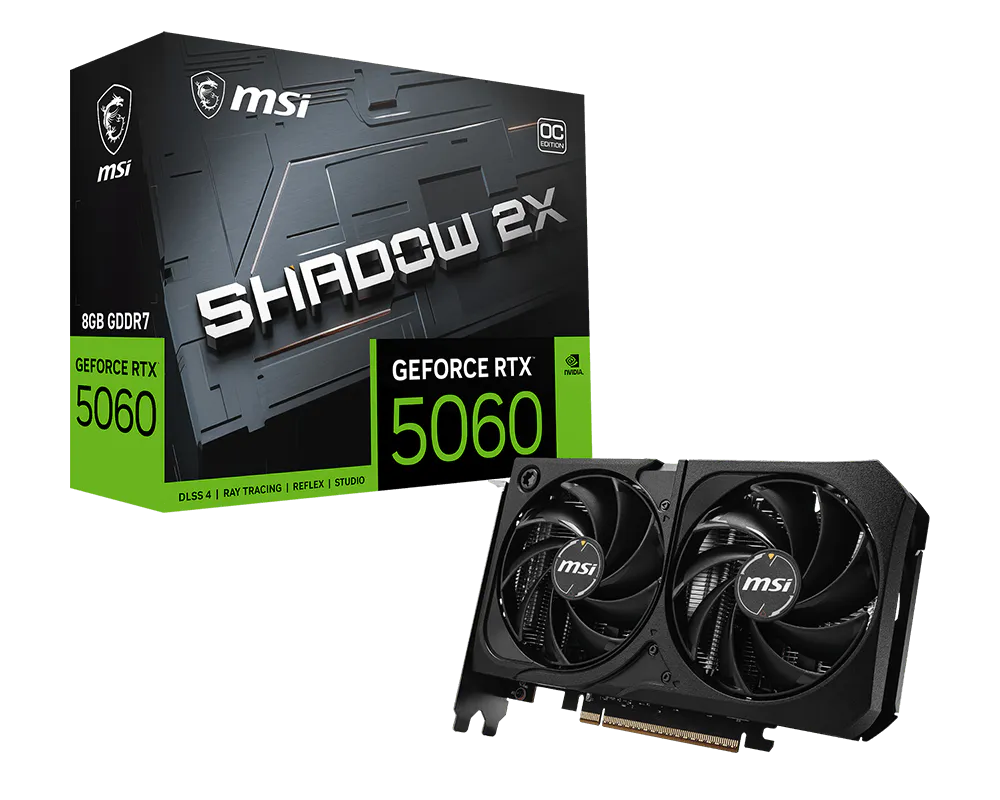 Видеокарта MSI GeForce RTX 5060 8G SHADOW 2X OC MAX (G5060-8S2CM)