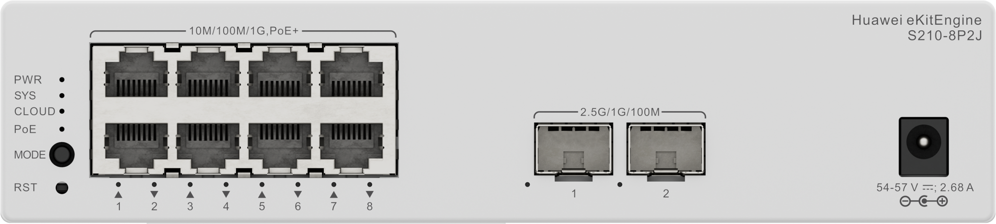 Коммутатор Huawei S210-8P2J PoE  (98012922)