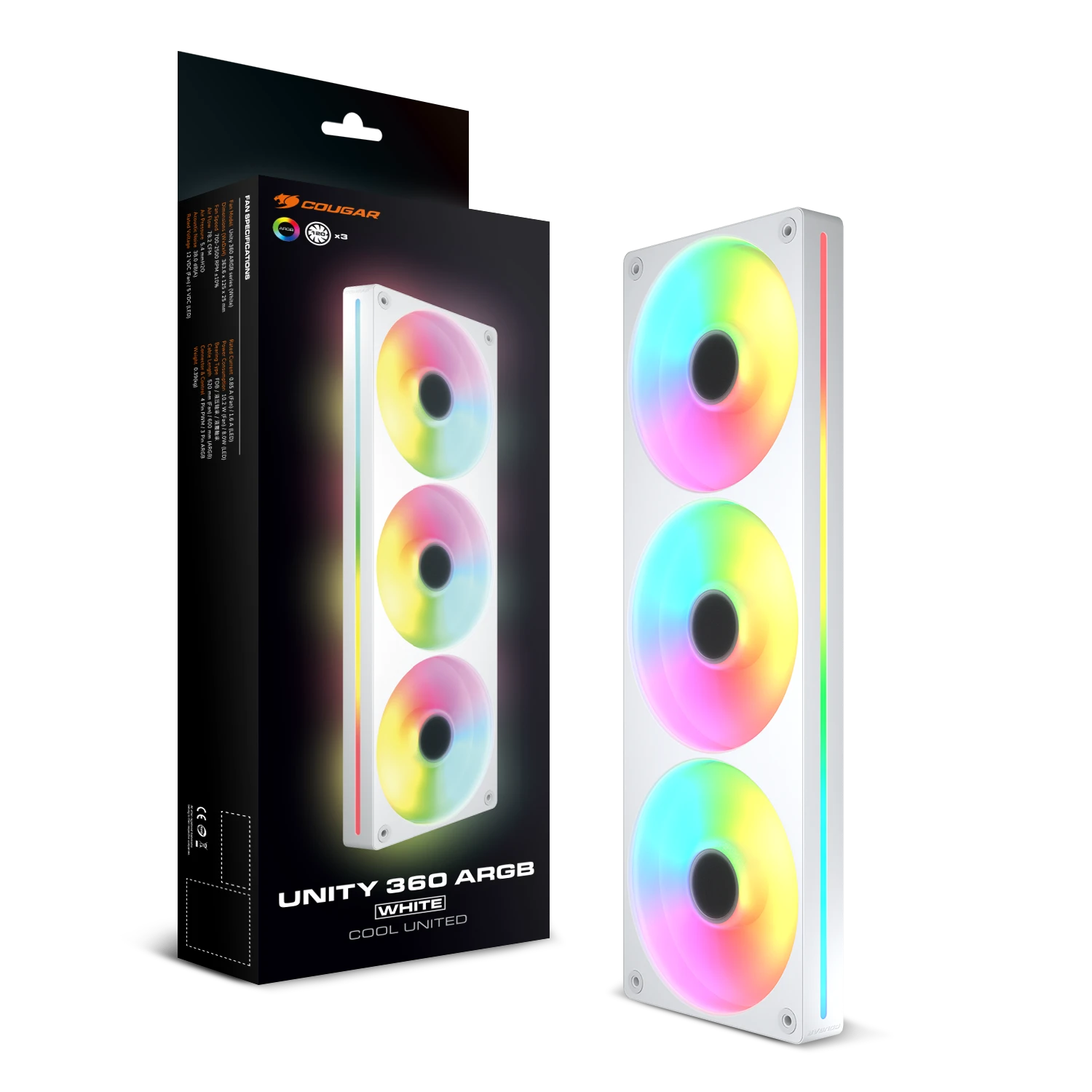 Комплект кулеров для компьютерного корпуса Cougar Unity360-RW ARGB (CF-UN360FW-RGB)
