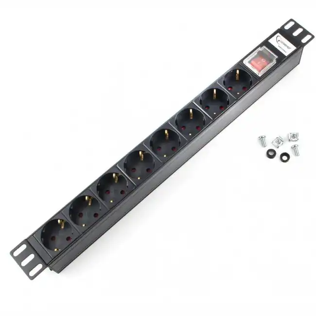 Сетевой фильтр Gembird MAX19-EH8-0, 8 розеток, Black (MAX19-EH8-0)