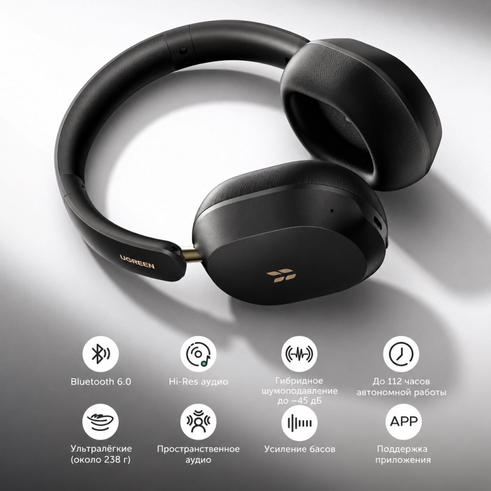 Гарнитура UGREEN HiTune Max 5s HP208, Черный (16172)