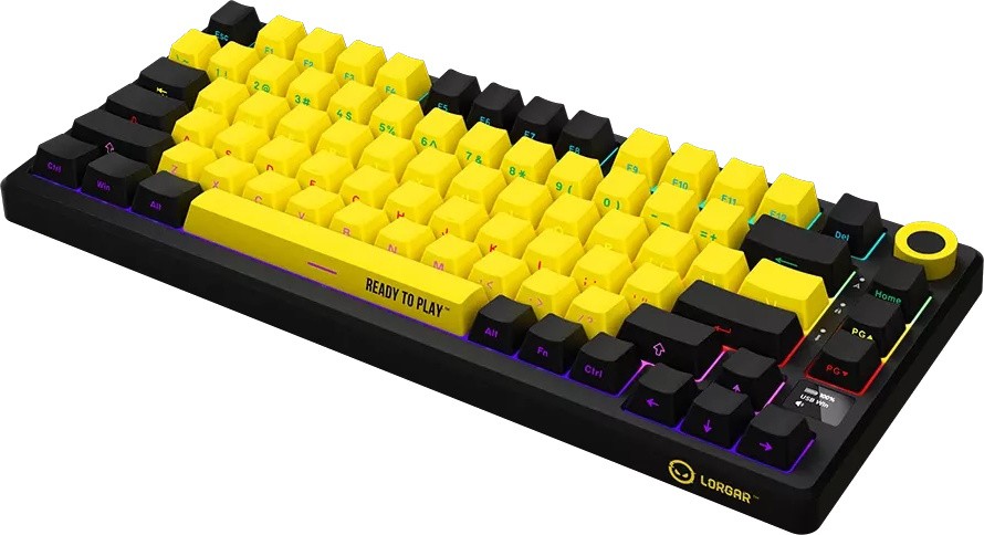 Клавиатура Lorgar KBP7075W, Black/yellow (LRG-KBP7075W-YL-RU)