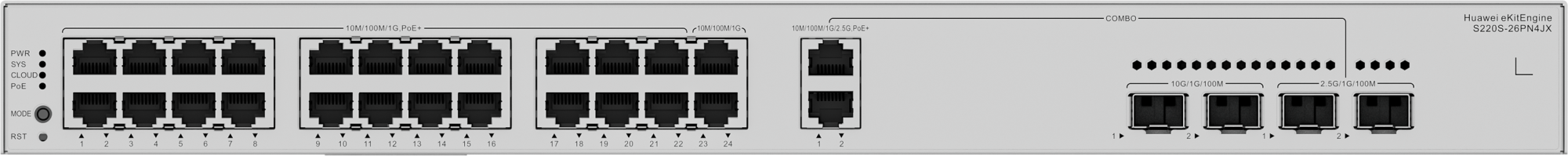 Коммутатор Huawei S220S-26PN4JX PoE  (98012521)