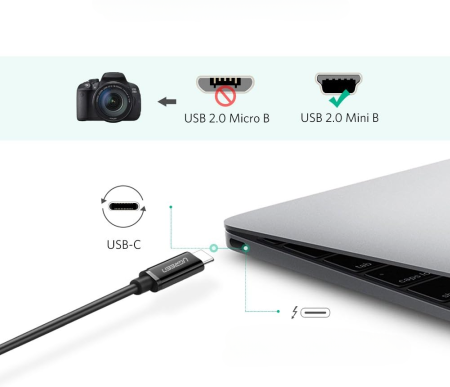 Кабель Ugreen US242, USB С - mini USB, 1m (50445)