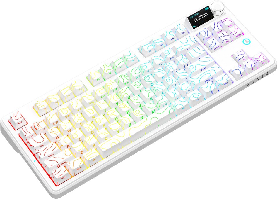 Клавиатура Ajazz AK870 V2, Murad Switch - White (AK870 V2 DAY DREAM SWITCH-(YELLOW-WHITE-YELLOW))