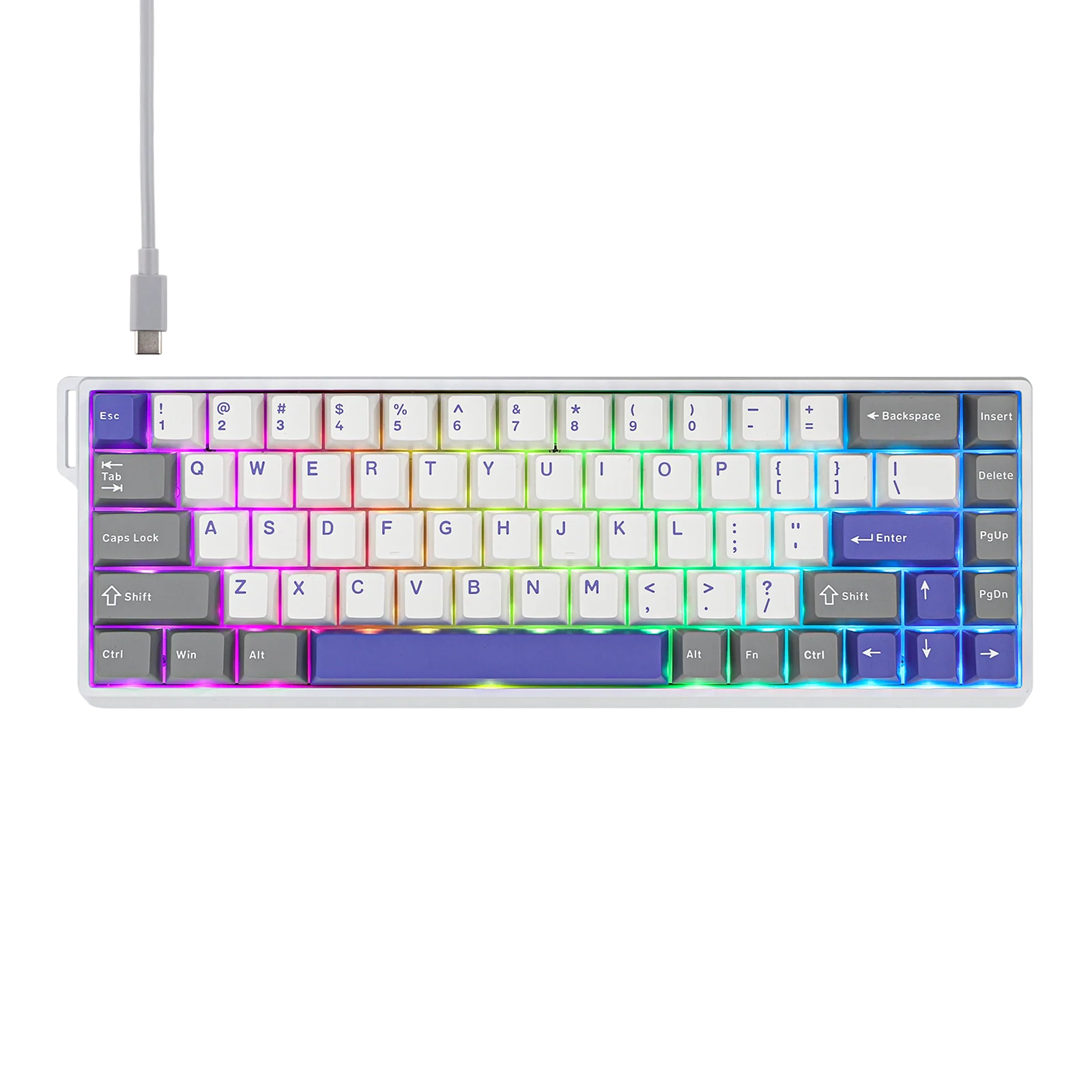 Клавиатура AULA WIN68, Magnetic, Gray Wood switch, White-Blue-Purple (WIN68HE MAX GWB)