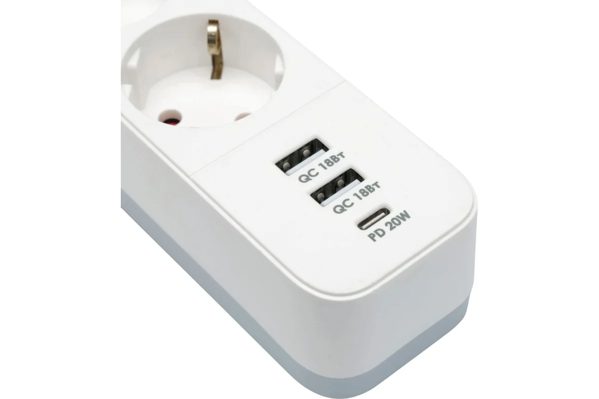 Сетевой фильтр Гарнизон, 2м, 3розетки, 2xUSB/1xType-C, White (EPS-3-CU2-W-2) Сетевой фильтр Гарнизон, 2м, 3розетки, 2xUSB/1xType-C, White (EPS-3-CU2-W-2)