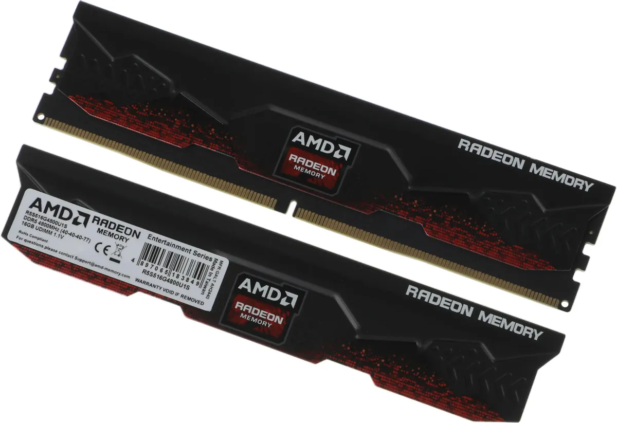 Оперативная память AMD Radeon UDIMM 16GB DDR5 4800MHz (R5S516G4800U1S)