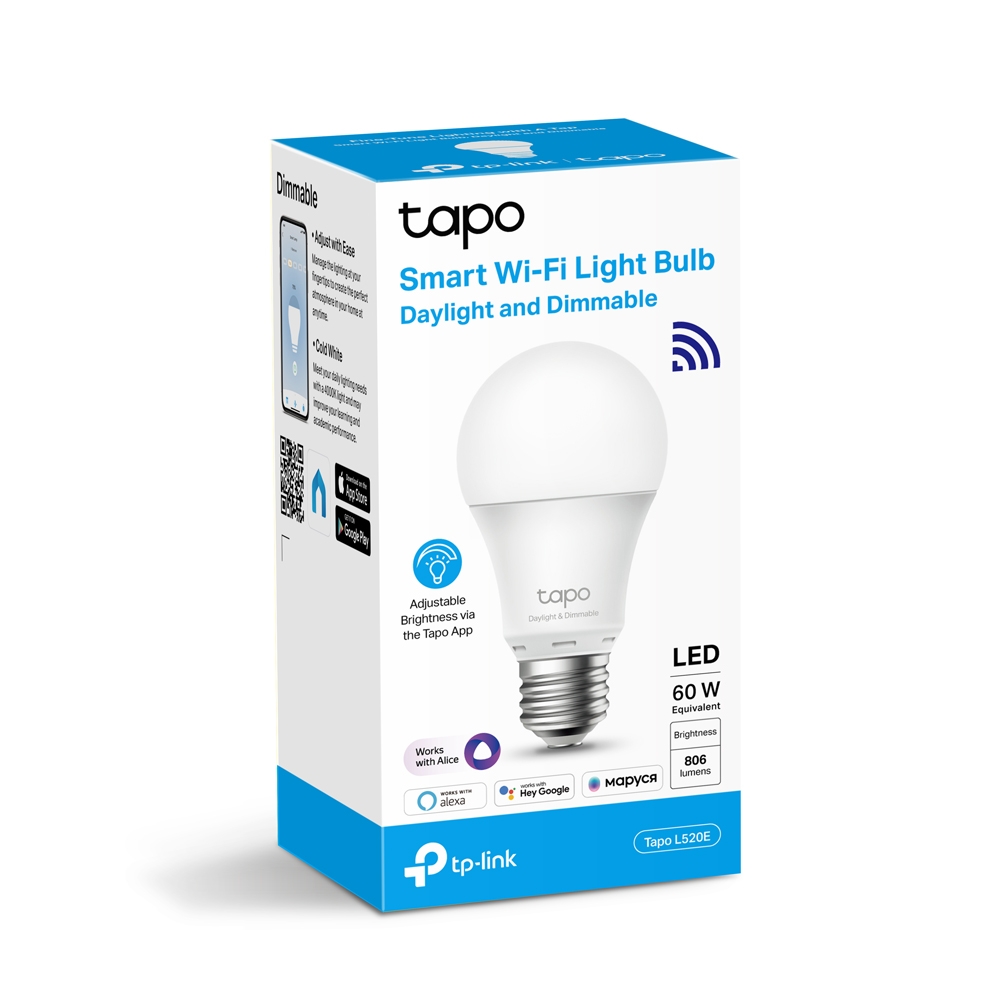 Умная диммируемая Wi-Fi лампа Tapo L520E  (Tapo L520E(EU))