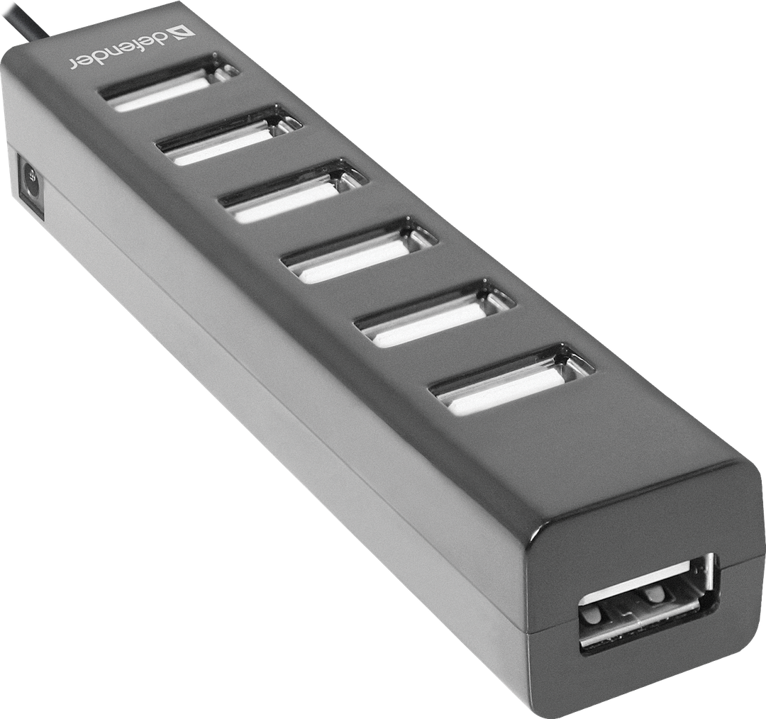  USB Хаб USB 2.0 Defender Quadro Swift, Black (83203)