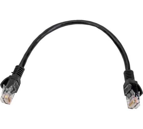 Патч-корд UTP Cablexpert, кат. 5e, 0.25м, черный (PP10-0.25M/BK)