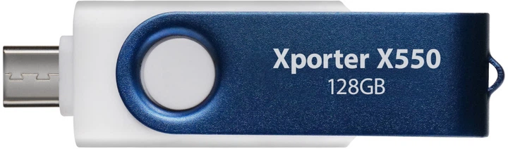 USB флеш-накопитель 128GB Patriot Xporter X550, USB 3.2/Type-C, white-blue (PS128GX550AAD)